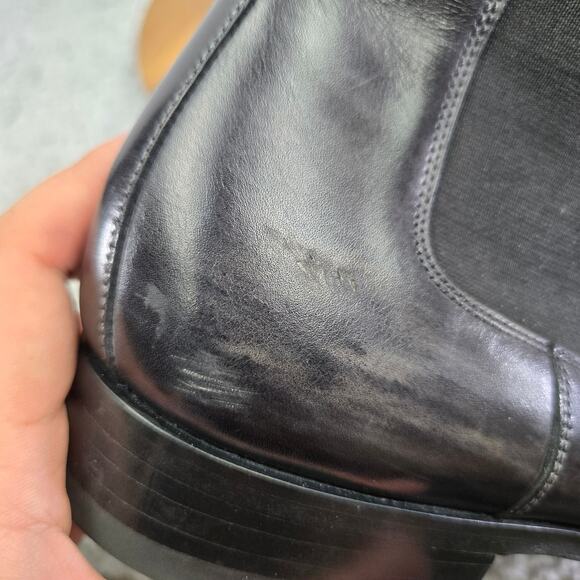 Saks Fifth Avenue by Magnanni Gray Smooth Leather Casual Chelsea Boot Mens 12 M - Picture 3 of 16